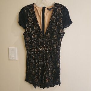 Black Floral Romper